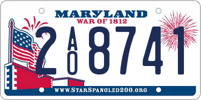 MD license plate 2AO8741