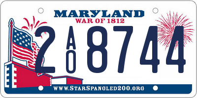 MD license plate 2AO8744