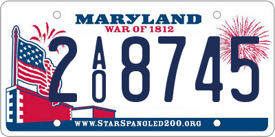 MD license plate 2AO8745