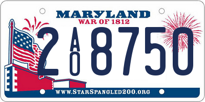MD license plate 2AO8750