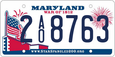 MD license plate 2AO8763