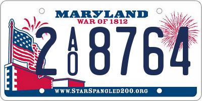MD license plate 2AO8764
