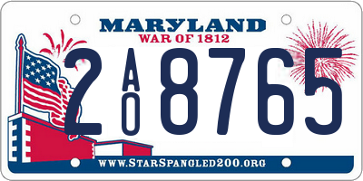 MD license plate 2AO8765