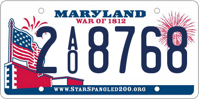 MD license plate 2AO8768