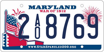 MD license plate 2AO8769