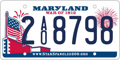 MD license plate 2AO8798
