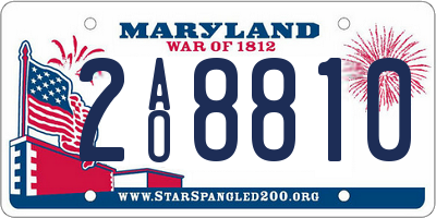 MD license plate 2AO8810