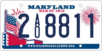 MD license plate 2AO8811