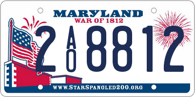 MD license plate 2AO8812