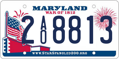 MD license plate 2AO8813