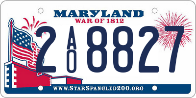 MD license plate 2AO8827