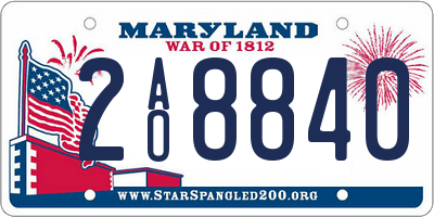 MD license plate 2AO8840
