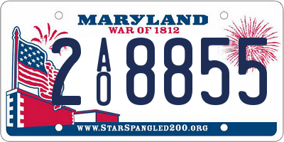 MD license plate 2AO8855