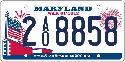 MD license plate 2AO8858