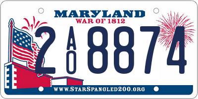 MD license plate 2AO8874