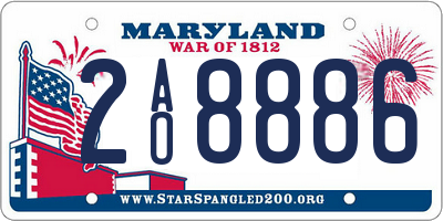 MD license plate 2AO8886