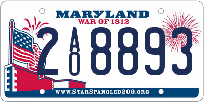MD license plate 2AO8893