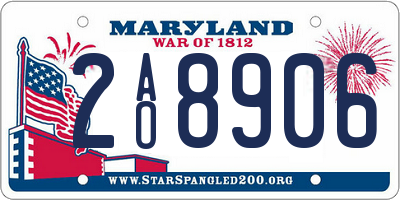 MD license plate 2AO8906
