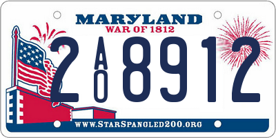 MD license plate 2AO8912