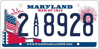 MD license plate 2AO8928