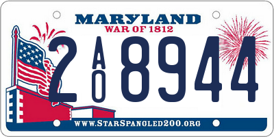 MD license plate 2AO8944