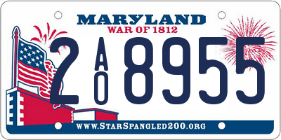 MD license plate 2AO8955