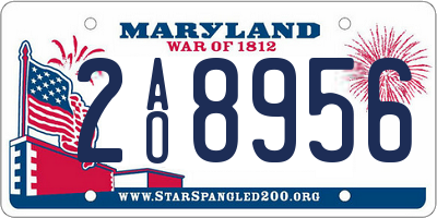 MD license plate 2AO8956