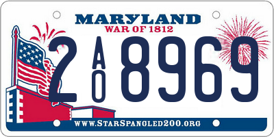 MD license plate 2AO8969