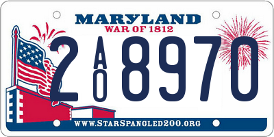 MD license plate 2AO8970
