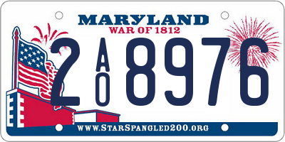 MD license plate 2AO8976