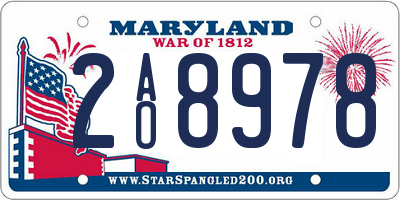 MD license plate 2AO8978