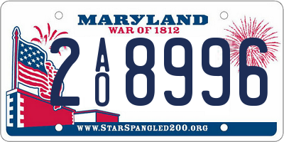 MD license plate 2AO8996