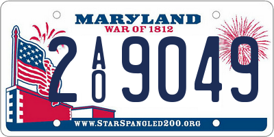 MD license plate 2AO9049
