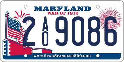 MD license plate 2AO9086