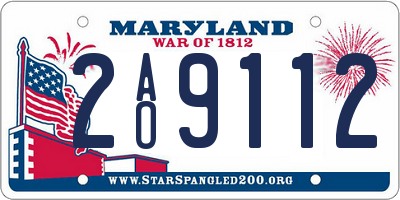 MD license plate 2AO9112