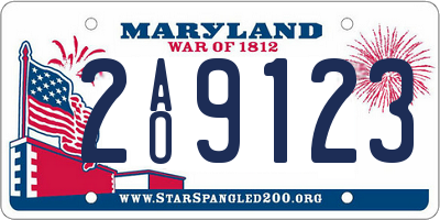 MD license plate 2AO9123