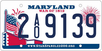 MD license plate 2AO9139