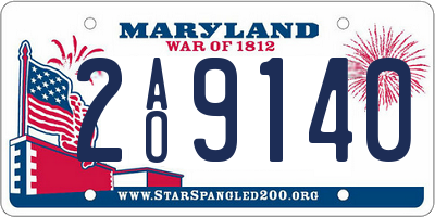 MD license plate 2AO9140