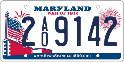 MD license plate 2AO9142