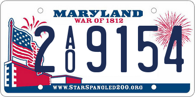 MD license plate 2AO9154