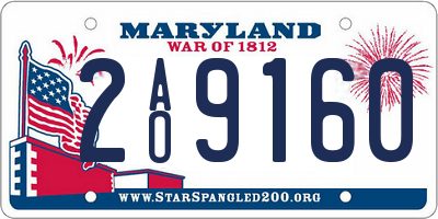 MD license plate 2AO9160