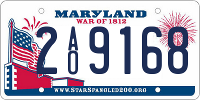 MD license plate 2AO9168