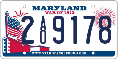 MD license plate 2AO9178