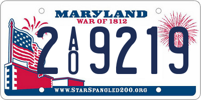 MD license plate 2AO9219