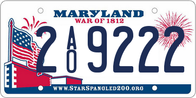 MD license plate 2AO9222