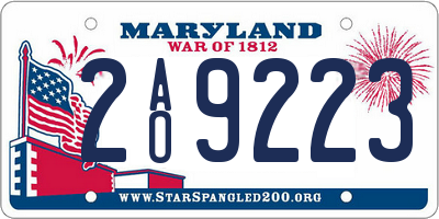 MD license plate 2AO9223