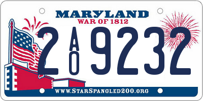 MD license plate 2AO9232
