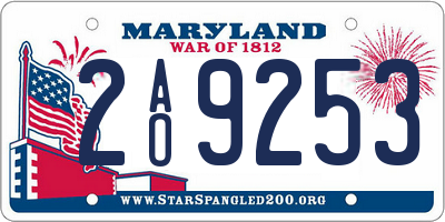 MD license plate 2AO9253