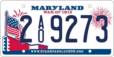 MD license plate 2AO9273