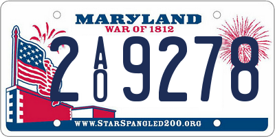 MD license plate 2AO9278